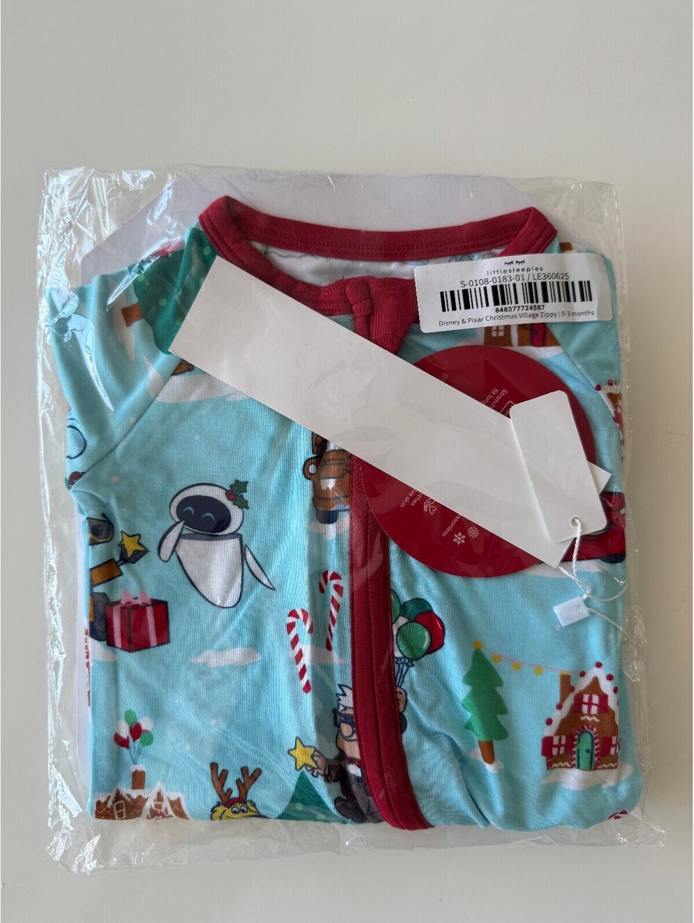 NWT Little Sleepies Disney Pixar Christmas Village Zippy 0-3 Months
